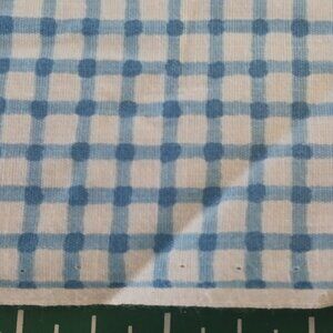 1½ Yards White & Blue Calico Check Fabric